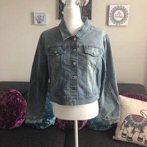 Denim Distressed Jacket NWOT